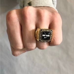 vintage nike new york statement ring
